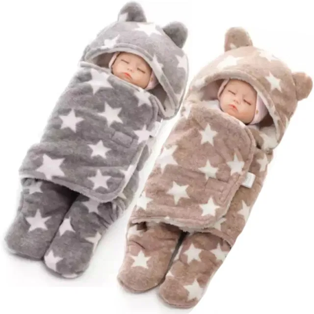 BRANDONN Printed Single Hooded Baby Blanket for  Mild Winter