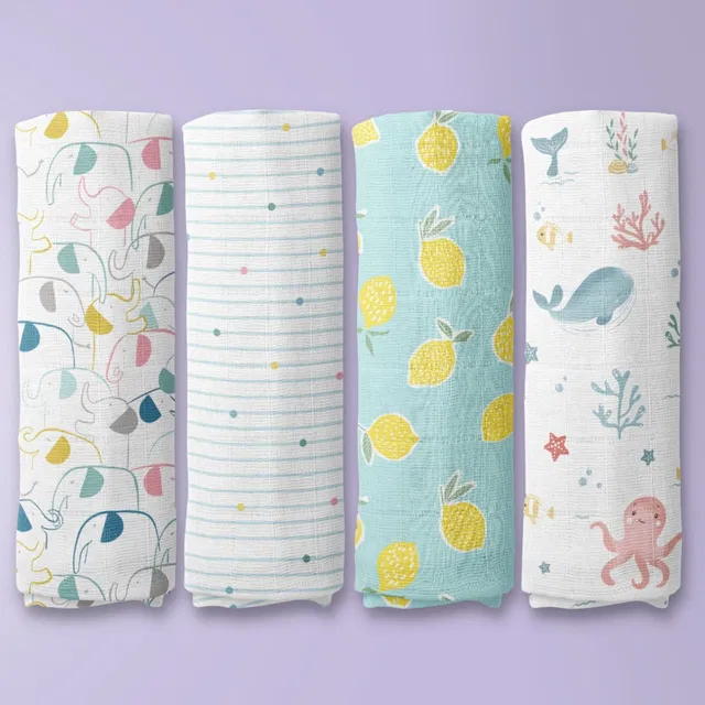 haus & kinder Printed Crib Swaddling Baby Blanket for  All Season