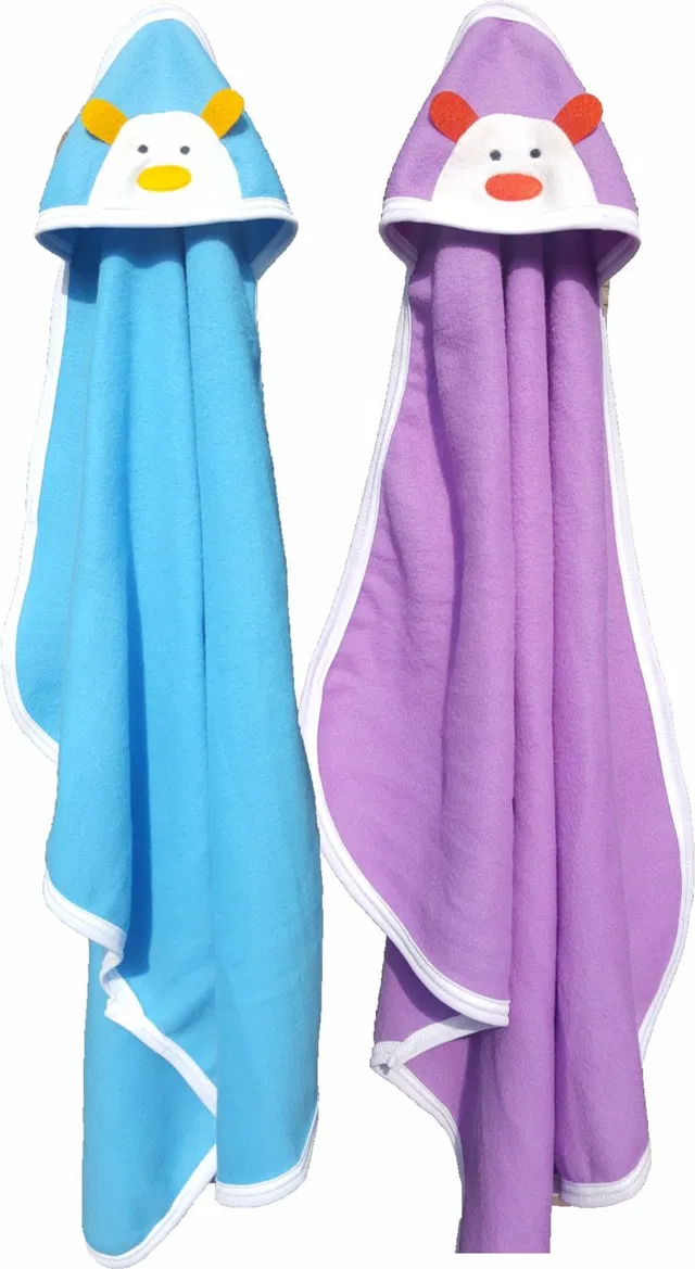 BRANDONN Striped Single Hooded Baby Blanket for  Mild Winter