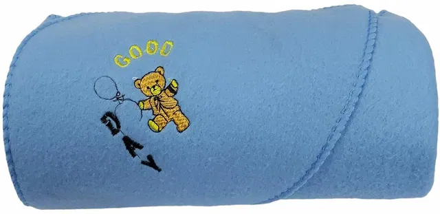 BABY ZONE Embroidered Single Hooded Baby Blanket for  Mild Winter