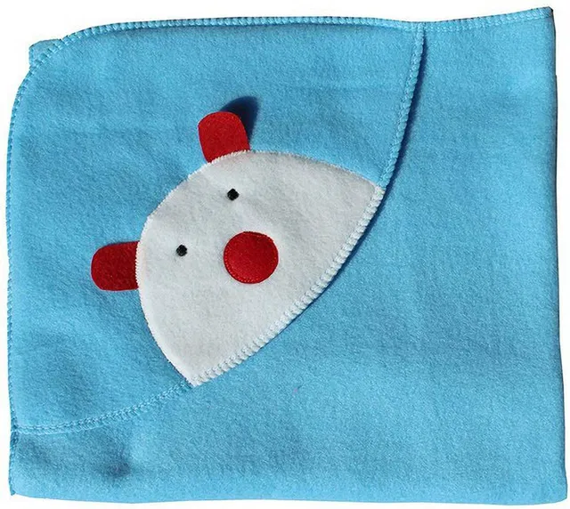NAMAN Embroidered Single Hooded Baby Blanket for  AC Room