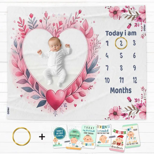 Frido Printed Single Crib Baby Blanket for  Mild Winter