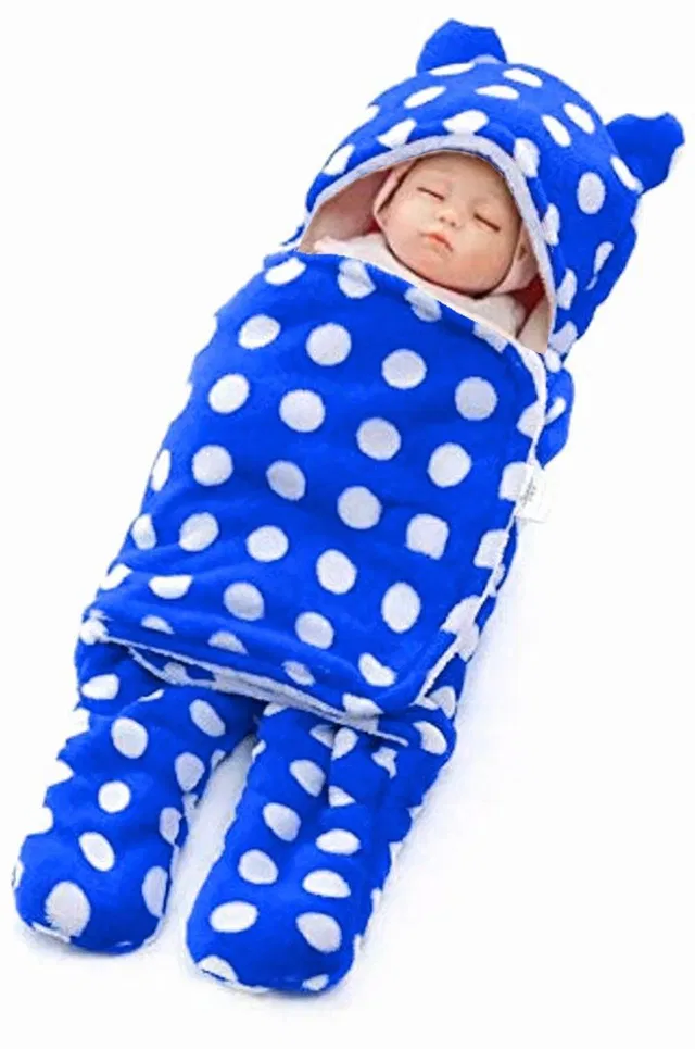BRANDONN Printed Single Hooded Baby Blanket for  Mild Winter