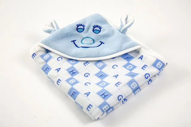 NAMAN Printed Single Hooded Baby Blanket for  AC Room