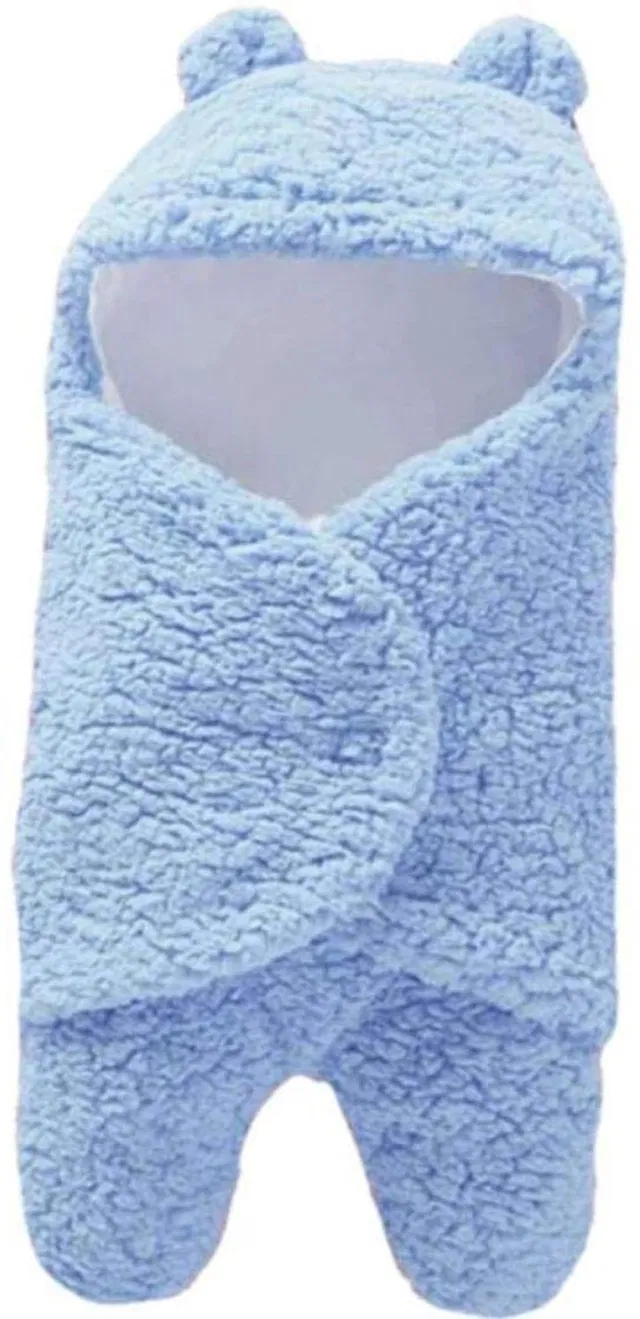BABY ZONE Solid Single Hooded Baby Blanket for  AC Room