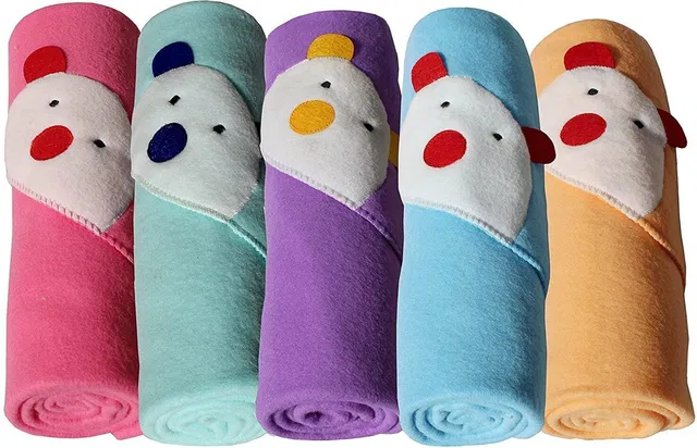 MORADO Solid Crib Hooded Baby Blanket for  Mild Winter