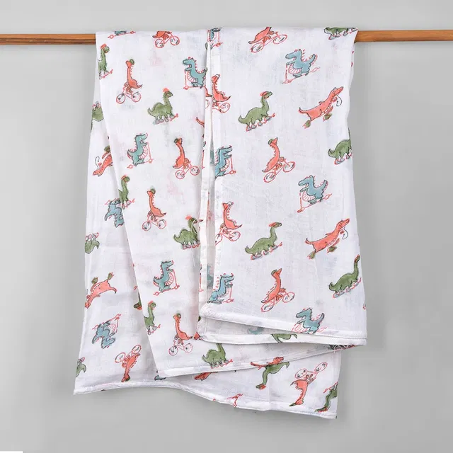 Mom's Home Printed Single Swaddling Baby Blanket for  AC Room