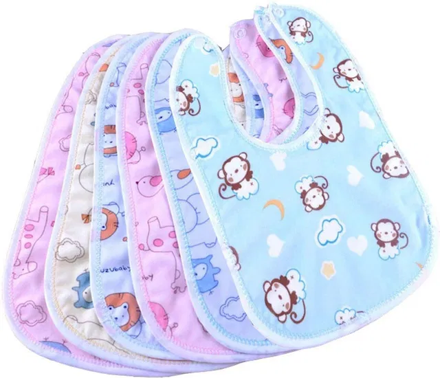 homeshoper Newborn Baby Double Layered Waterproof Bibs (Pack of 6)