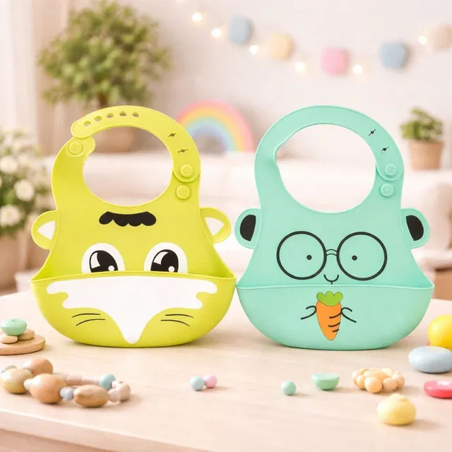 AEREX Silicone Baby Feeding Bib with Food Catcher For Weaning Babies & Toddlers