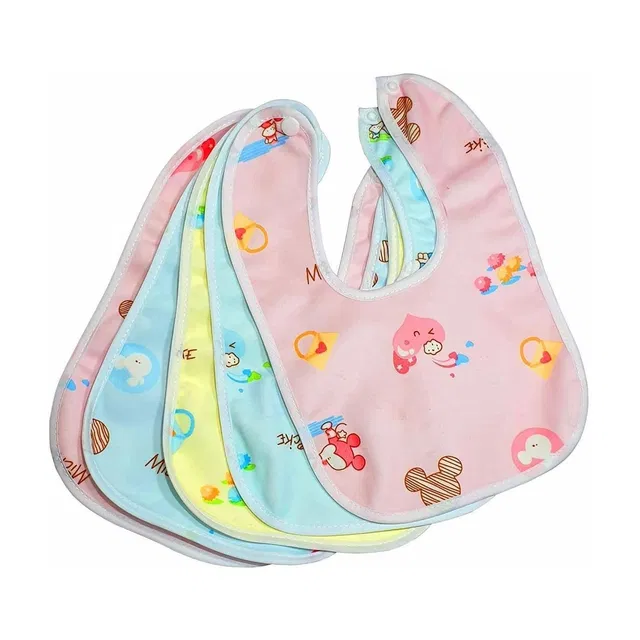 NEPEE 5pcs/set Pure Cotton 360 Round neck Baby Bibs Random colour 0-3 years kids ( multicolour )