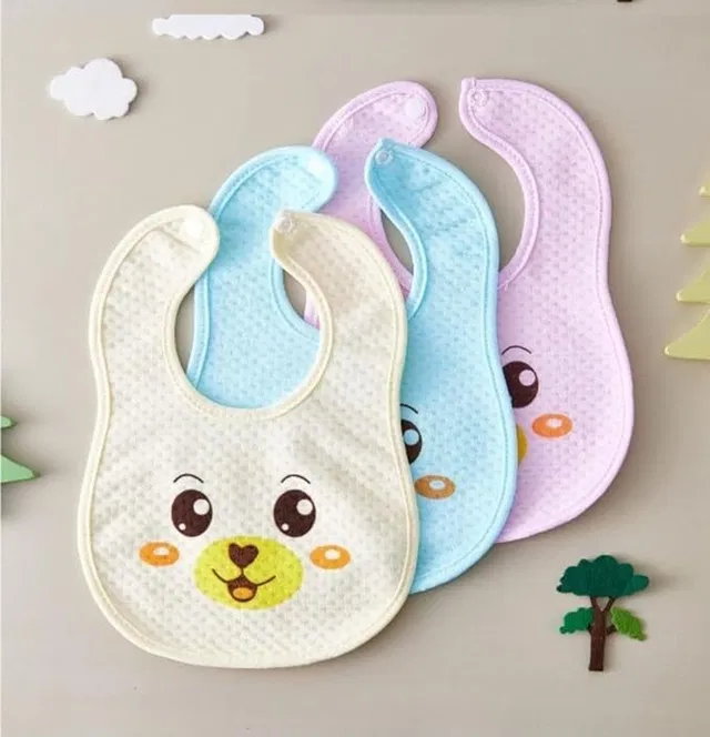 Little Boo Panda Printed Cotton Baby Feeding Bibs, Apron | Waterproof Spill Resistant-3 Pcs