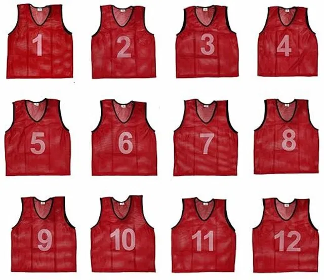 SAS 1 to 12 Numbered Polyester Scrimmage Team Practice Vest, Training Bibs