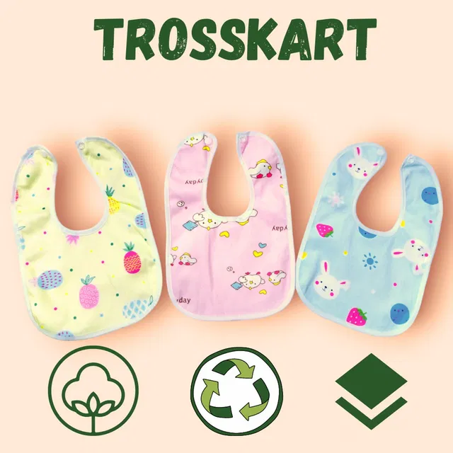 Trosskart Baby Apron,Smock,Drool bib,Feeding bib,Bandana bib,Silicone bib