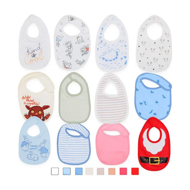 CUTEBLOOM Baby Boy Bibs (Pack of 7) Organic Cotton For Feeding and Drooling