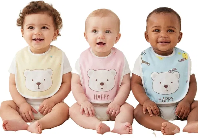 TINY HANDS Kids Cotton Waterproof titch Button Bibs for baby boy & girls (1