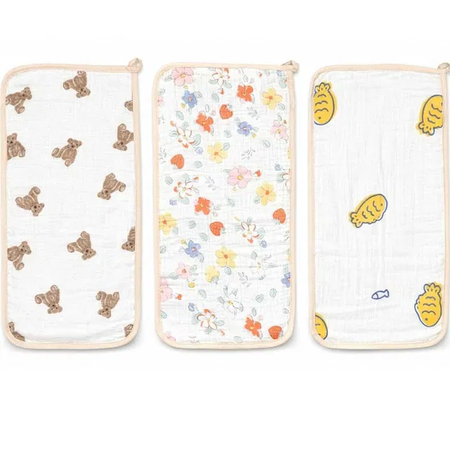 HI MOM Soft Cotton Baby Bib & Burp Cloth Set (Pack of 3)