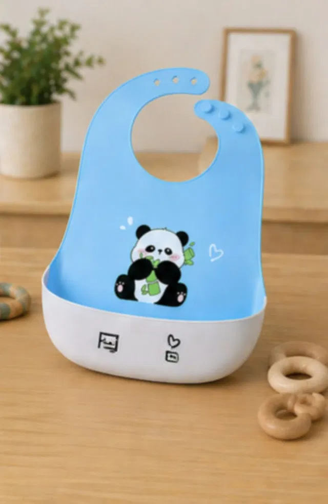 Earthcon Waterproof silicone baby feeding bib with food catcher pocket premium quality