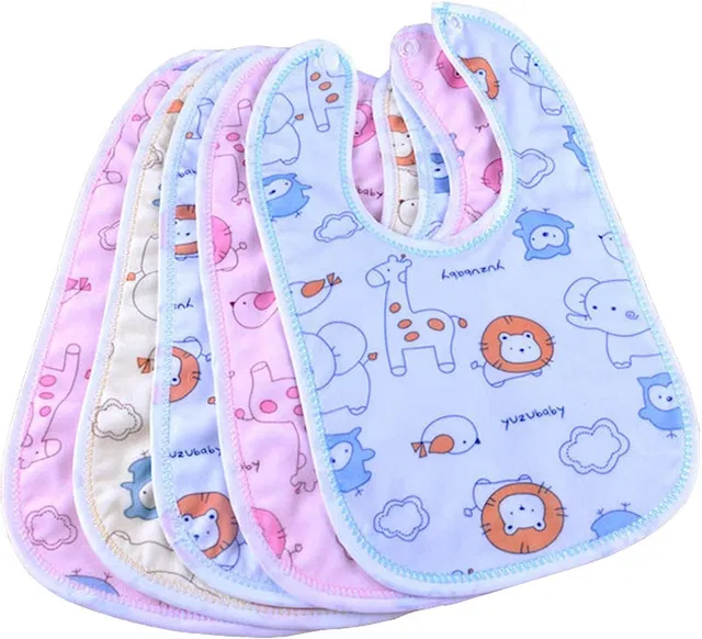 PRMAAN New Born Baby Eating Bibs 5pcs