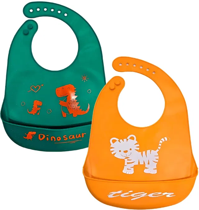 BRANDONN Baby Silicone bibs Feeding Babies & Toddlers waterproof washable apron bibs