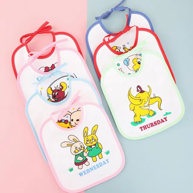 THE LITTLE BUNNY HOP IN STYLE Combo Pack 7 Bibs Cloths For Baby, Daily Food Catcher Cloth