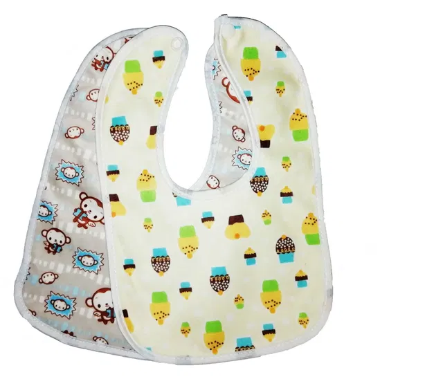 NEPEE 2pcs/set Pure Cotton 360 Round neck Baby Bibs Random colour 0-3 years kids ( multicolour )