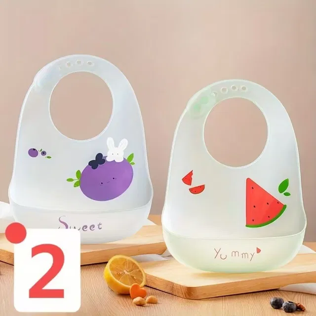 Goyoku Baby Soft Silicone Feeding Bib with Food Catcher | Waterproof Adjustable Bib