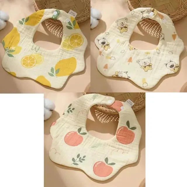 Bigbought Baby Muslin Bib Super Soft Cotton Daily Use, bibs for baby appron (Pack of 3)