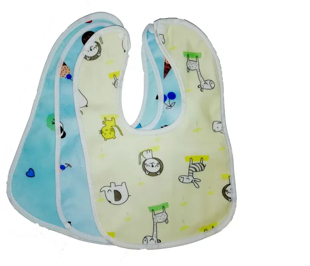 NEPEE 3pcs/set Pure Cotton 360 Round neck Baby Bibs Random colour 0-3 years kids ( multicolour )