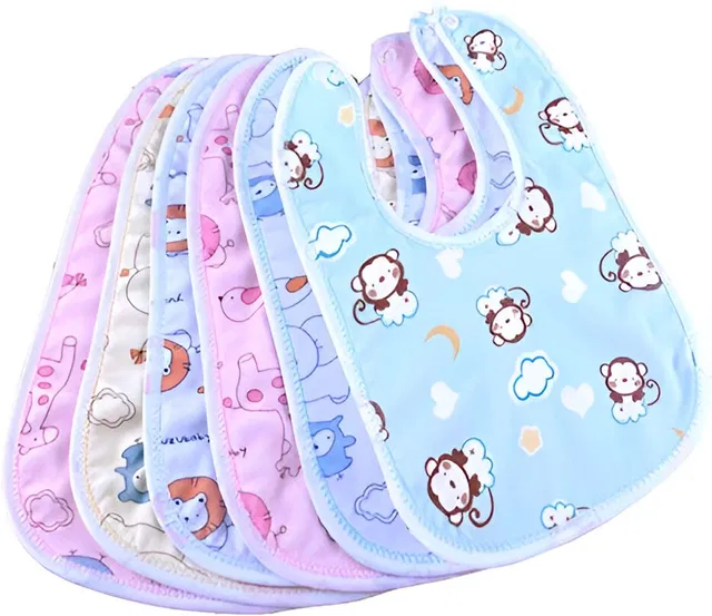 RaoSons "Baby Bibs Pack of 6 for 0-2 Years"