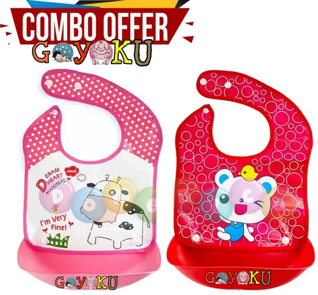 Smily kid Baby Silicone Tray Bib With Detachable Food Catcher
