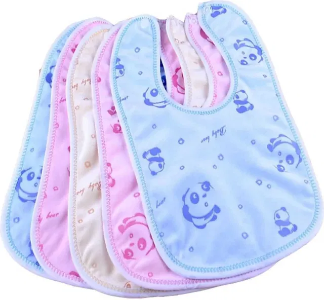 AMAKART Baby Cotton Bibs (Pack of 6) Waterproof
