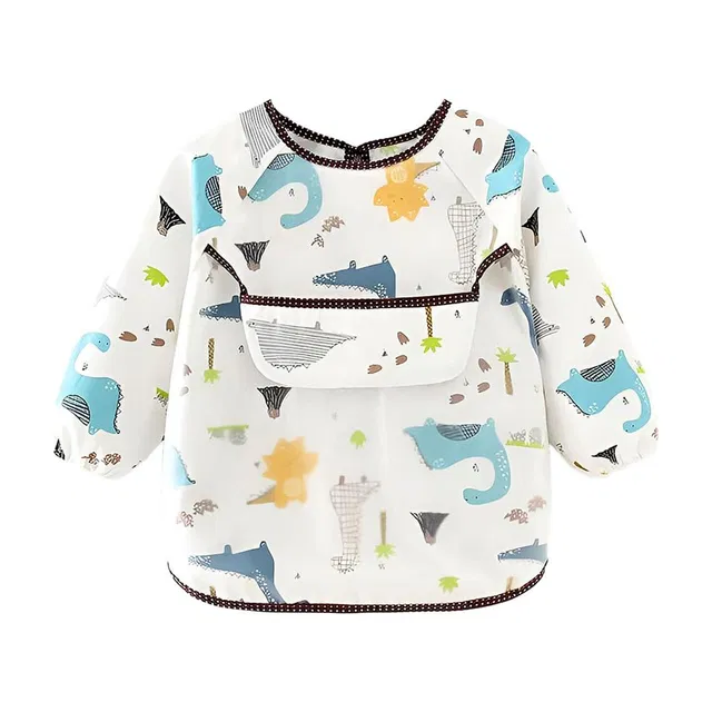 TONY STARK Sleeved Waterproof Baby Bib with Pocket – Lightweight, Washable,