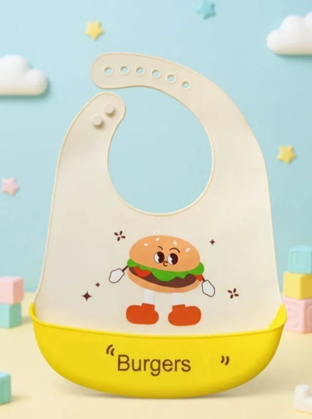 FLENGO CARTOON PRINTED SILICON FEEDING BIB FOR KIDS, TODDLERS, INFANTS
