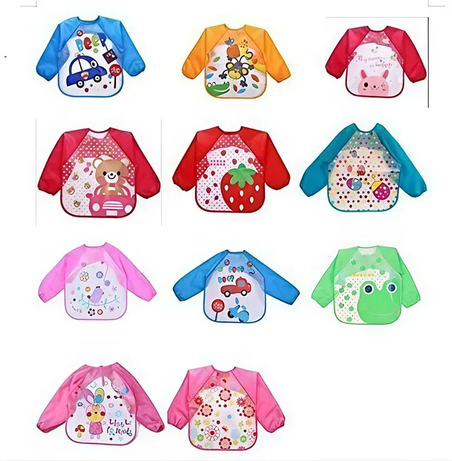 Bebsy Full Sleeve Baby Bib 1 Pc | Waterproof Feeding Apron for Babies & Toddlers