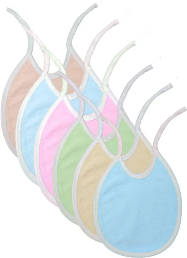 BRANDONN Baby Cotton Terry Bibs Cum Apron Set of 6 Pcs