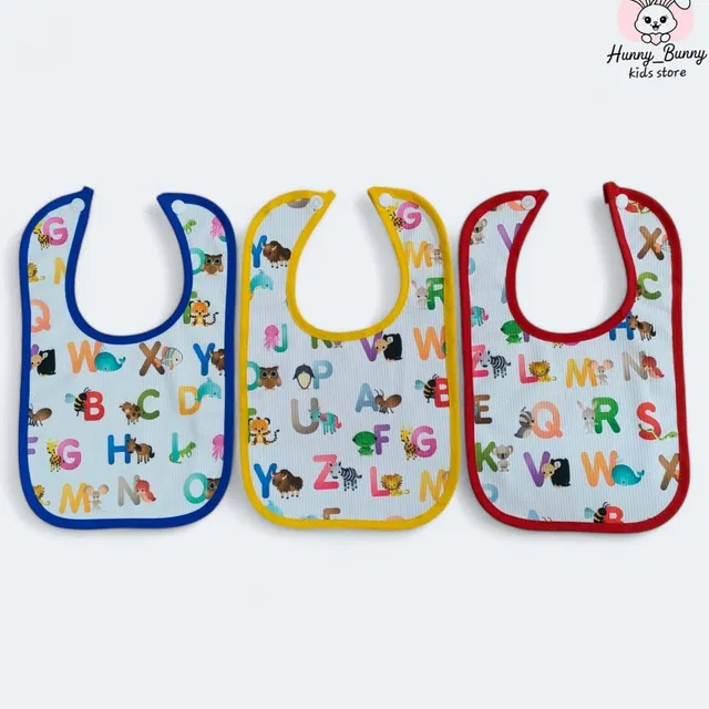 HUNNY BUNNY kids store Baby Printed Hosiery Bibs With Tich Button(Pack Of 3)
