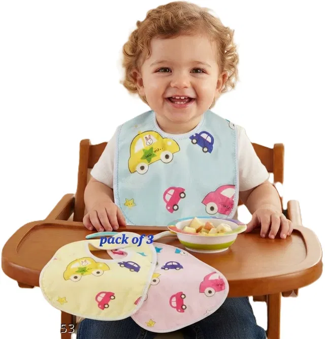 Desnuda Kids Cotton Waterproof titch Button Bibs for baby boy & girls (11