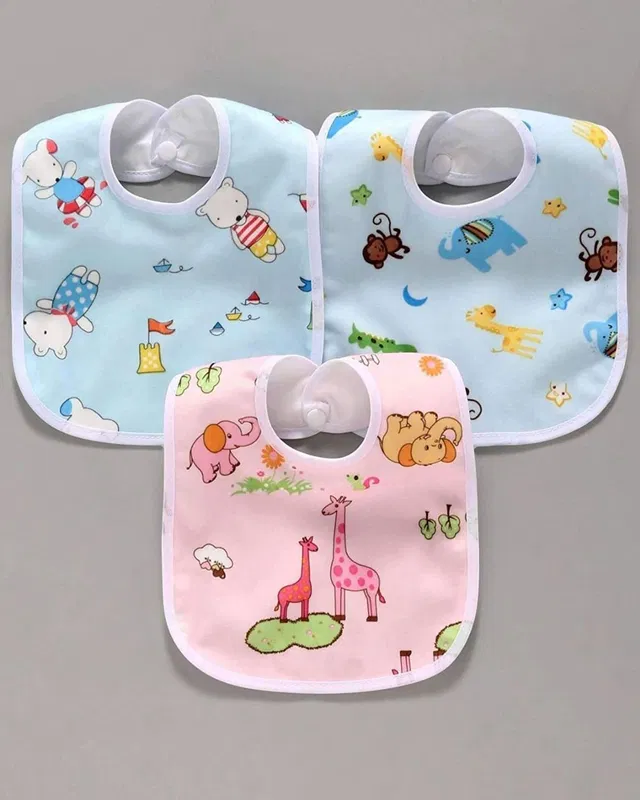 SBTs Waterproof Stylish Velcro bibs for babies Pack of 3