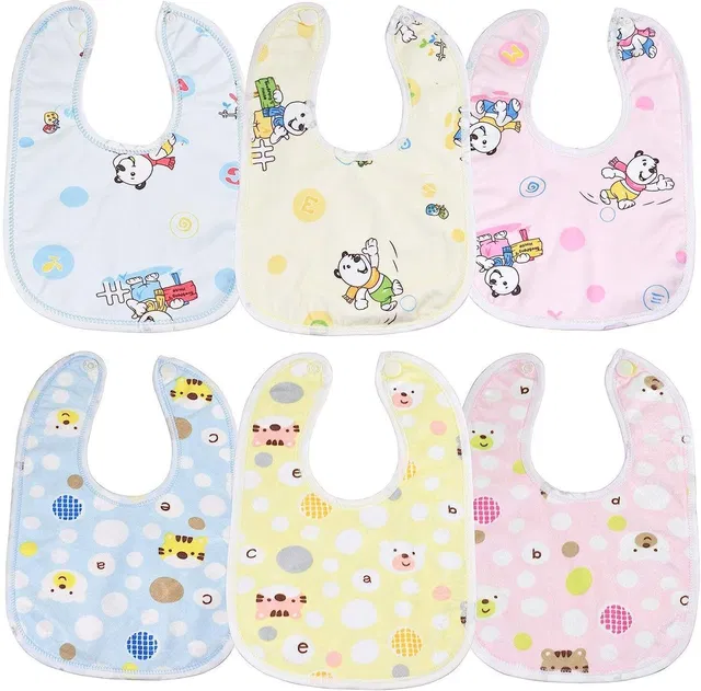 SBTs Waterproof Cotton Bibs for Baby Pack Of 6