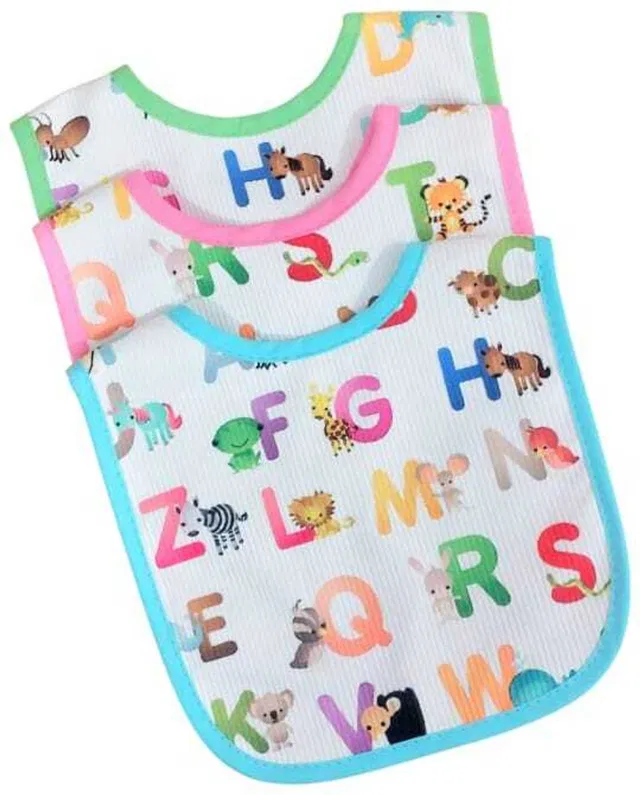 HUNNY BUNNY kids store Baby Printed Hosiery Bibs With Tich Button(Pack Of 3)