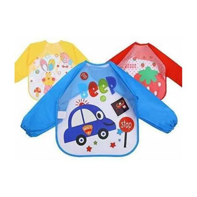 Everkid 3PC Full Sleeves Washable Waterproof Bib Apron for Babies & Kids