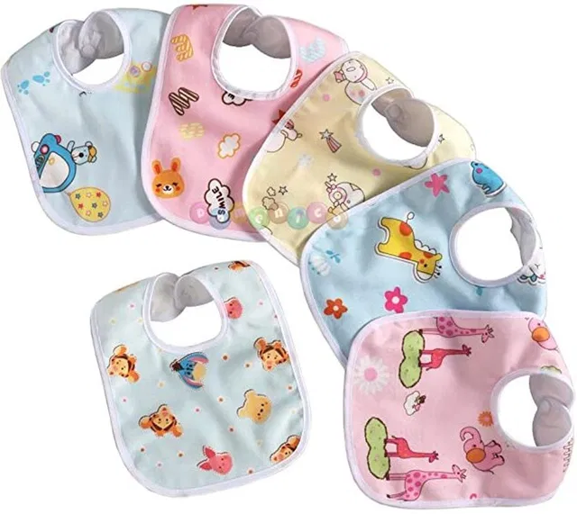 Air Fly Baby Bibs Apron for 0-3, 6-12 Months Baby boy and Girl Assorted -Pack of 6