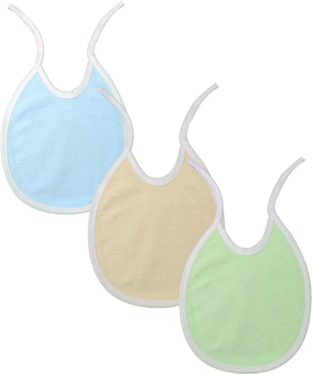 BRANDONN Baby Cotton Terry Bibs Cum Apron Set of 3 Pcs