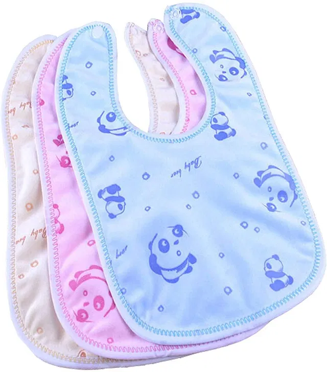 Air Fly Waterproof Newborn Baby Bibs in Cotton with Plastic Back and Knot/Baby Apron