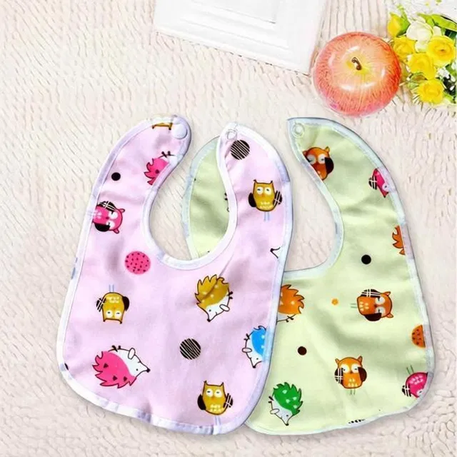 Bouchic Baby Cotton Bibs Waterproof (Pack of 2) (Multicolor)