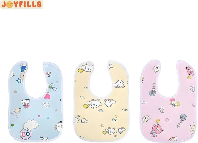 JOYFILLS Baby Bibs Apron for Feeding and Drooling Cute Animated Print