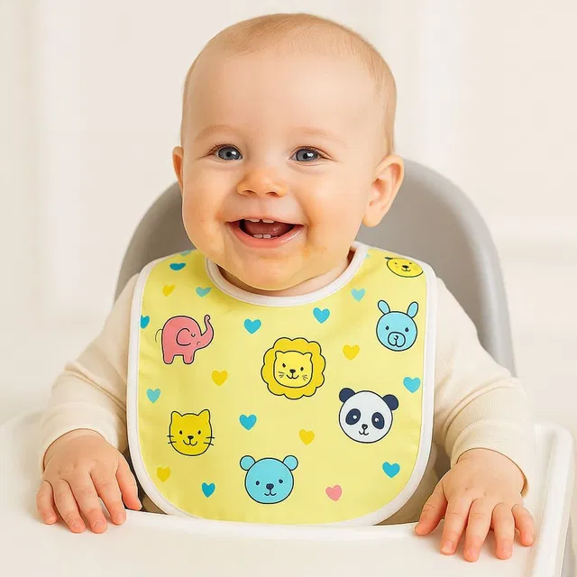 SOFTVIBE Waterproof Baby Bibs, Ultrasoft Cotton, Quick-Dry, Perfect for 3-12 Months