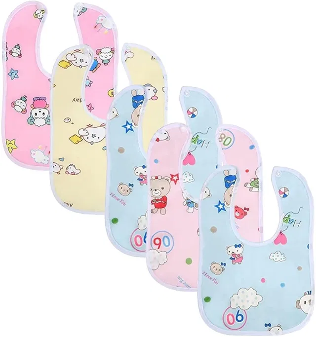 RB Point Waterproof Baby Bibs with Food Catcher Pocket, Soft
