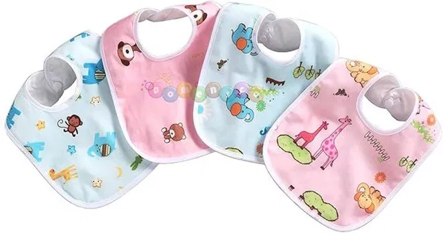 Vadhavan Water Resistant-Premium Super Quality Soft Cotton Daily Use Button bibs (4 BIBS)
