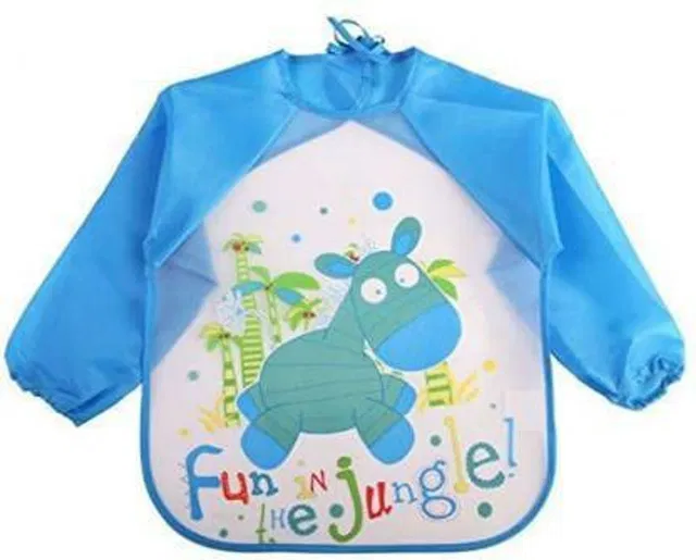 Everkid Quick Dry and Waterproof Full Sleeved Washable Waterproof Bib/Apron for Baby & Kids